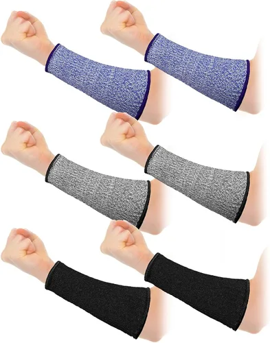 Sintege 3 pares de protectores de brazo para piel fina y moretones, resistentes a los cortes, manga de protección contra quemaduras de antebrazo de