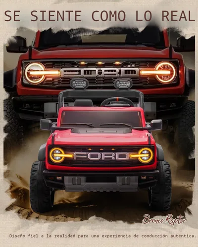 Miniatura 3 de First Ride On Ford Bronco - Juguetes de paseo de 24 V para niños y niñas, automóvil eléctrico de 2 plazas con control remoto, camión con suspensión