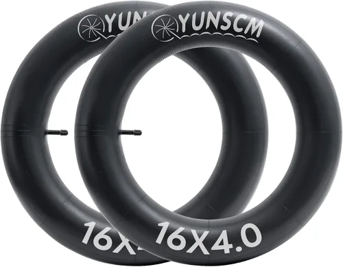 YUNSCM 2 tubos de bicicleta eléctrica de 16 x 4.0 pulgadas, tubos interiores de válvula Schrader de 16 x 4.0 pulgadas, compatibles con tubos de