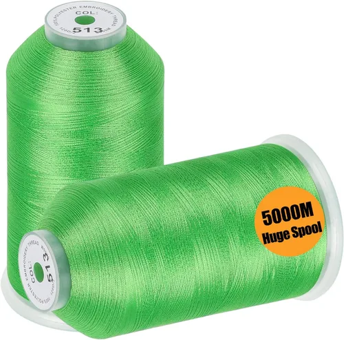 Miniatura 15 de New brothread - 2 bobinas enormes de 5000 m cada una de hilo de poliéster para máquina de bordar 40WT para máquinas comerciales y domésticas