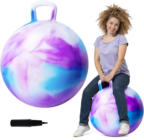Miniatura 11 de ZOOJOY Hopper Ball, juguetes de salto para niños, pelota inflable de 18 pulgadas con asa para niños y niñas de 3 a 8 años, juguete inflable
