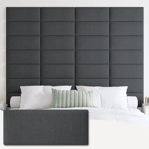 Miniatura 23 de IFNOW Cabecera tapizada para montar en la pared, paneles de pared 3D insonorizados, cabecero autoadhesivo para tamaño Queen, decoración del hogar