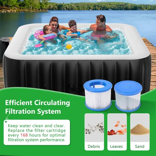 Miniatura 4 de Paquete de 6 cartuchos de filtro de repuesto para bañera de hidromasaje compatibles con todos los spa inflables (6 unidades)