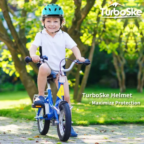 Miniatura 7 de Casco de bicicleta para niños pequeños, casco multideportivo ajustable para niños y niñas Azul Aqua