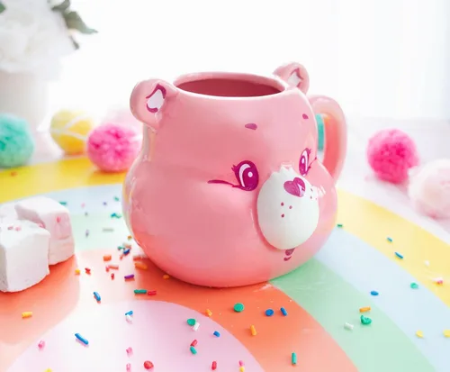 Miniatura 5 de Silver Buffalo Care Bears - Taza de cerámica esculpida en 3D con diseño de oso animador, taza de café grande para cacao, té, capacidad para 20 onzas