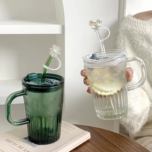 Miniatura 4 de Funda de popote para vaso Stanley de 40 onzas, 30 onzas, perlas brillantes, bonitos accesorios de taza de silicona a prueba de fugas reutilizables