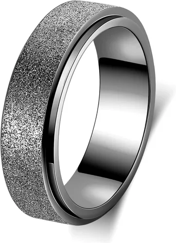 Miniatura 18 de Fidget Ring Women for Anxiety Rings:Personalized Inspirational Mantra Stainless Steel Silver Black Rainbow Rose Gold Spinning Ring for Men Women