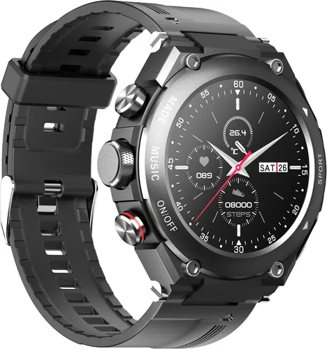 Miniatura 2 de Reloj inteligente con auriculares 3 en 1 Ronda Fitness Tracker 1.28 pulgadas Smartwatch para hombres Respuesta/Hacer llamadas Altavoz Grabación