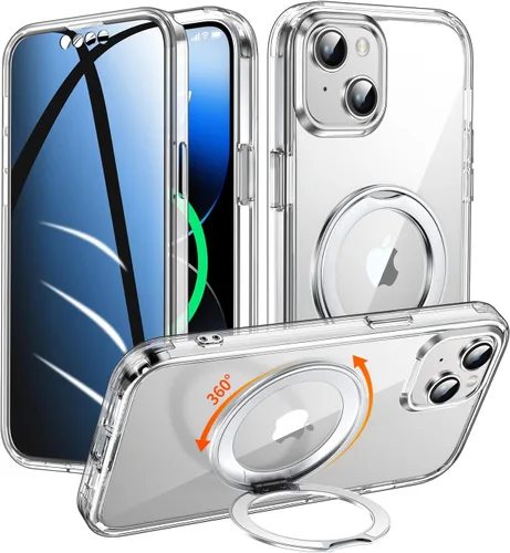 Miniatura 25 de Funda de privacidad para iPhone 17 Pro Max con soporte de 360° [protector de pantalla antiespía integrado] [anillo magnético] protección de cuerpo