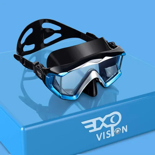 Máscara de buceo Pano 3 para adultos, máscara de esnórquel de vidrio templado, máscara de natación antivaho sin fugas, gafas de natación con Azul