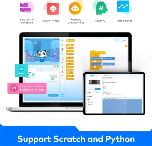 Miniatura 5 de Makeblock Cyberpi Kit basado en proyectos, codificación para niños de 8 a 12 años, compatible con programación Scratch & Python, robot programable