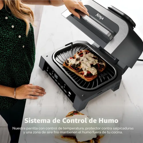 Miniatura 12 de Parrilla de interior Ninja DG551 Foodi Smart XL 6 en 1 con freír al aire, asar, hornear, rostizar y deshidratar, termómetro inteligente Foodi Smart