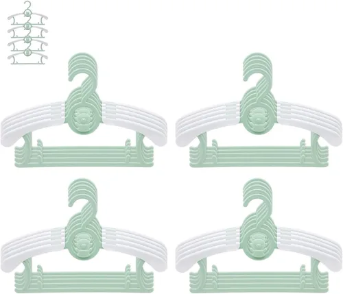 Miniatura 9 de JSF Perchas ajustables para bebés, 20 piezas de ganchos para guarderías, antideslizantes, extensibles, ideales para ropa de recién nacidos