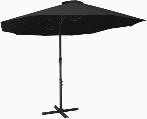 Miniatura 9 de vidaXL Sombrilla de jardín con doble parte superior y base cruzada para patio al aire libre Bordeaux Rojo