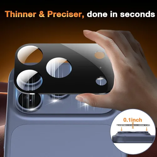 Miniatura 6 de YWXTW Protector de lente de cámara para iPhone 17 Pro, cobertura completa, protector de pantalla de lente de vidrio templado para iPhone 17 Pro