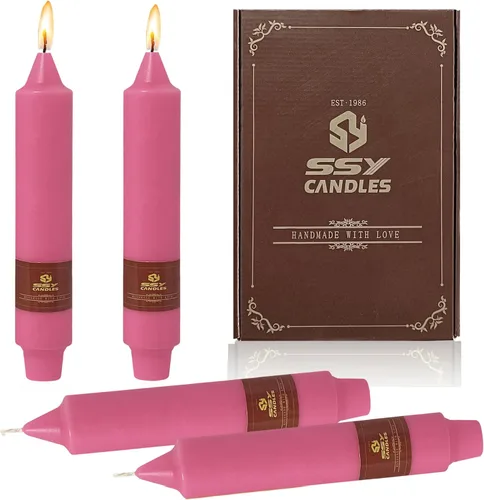 Miniatura 21 de Velas cónicas cortas de 5 pulgadas, velas sin aroma hechas a mano, juego de 4 con tiempo de combustión largo, velas retorcidas para boda, hogar