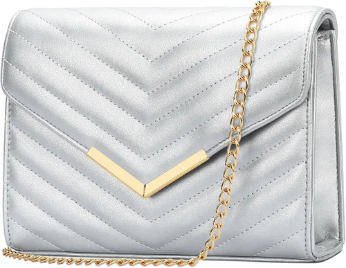 Miniatura 19 de KKXIU - Carteras de mano formales para mujer de cuero vegano, tipo sobre, para noche, clutch, para fiesta, boda, cóctel, nupcial