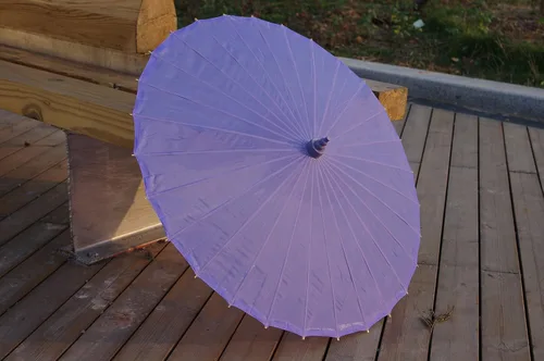Miniatura 11 de Parasol de tela de bambú liso, ideal para recuerdos de fiesta de boda (fucsia)