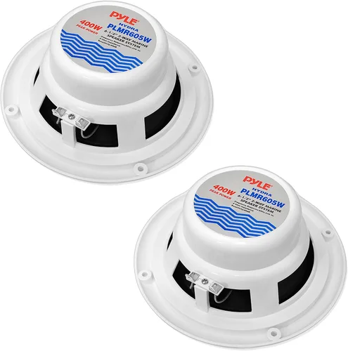 Miniatura 3 de Altavoces marinos duales de 6.5 pulgadas, sistema de sonido estéreo de audio de 2 vías con potencia de 400 vatios, 1 par, receptor marino blanco