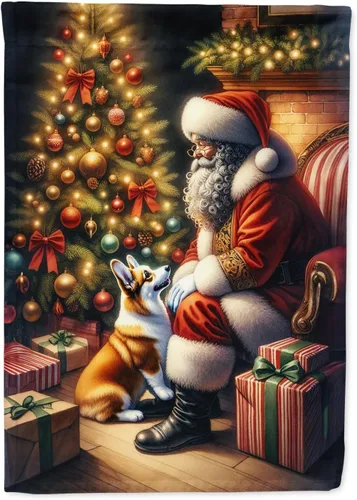 Miniatura 114 de Caroline's Treasures DAC4159CHF - Bandera de casa de Husky siberiano y Papá Noel para porche, grande, para colgar en la pared, poliéster