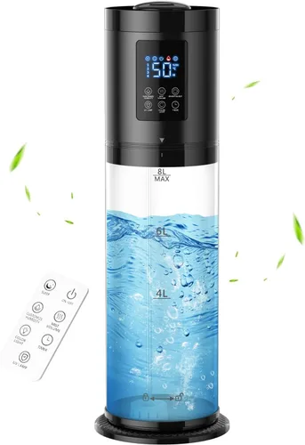 Humidificadores de 8L para Dormitorio, 30dB Silencioso, Cobertura de 500 pies², Tiempo de Funcionamiento de 60H, Llenado Superior, Humidificador