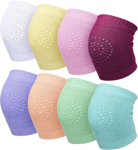 Miniatura 3 de 8 pares de rodilleras antideslizantes unisex para bebés para aprender a gatear calcetines para bebés