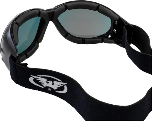 Miniatura 9 de Global Vision Eliminator - Gafas acolchadas para motociclismo, 2 pares, lentes negras con espejo verde y rojo