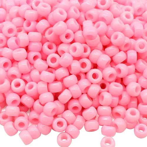 Miniatura 11 de 1000Pcs Cuentas de Pony 9mm Verde Plástico Barril Cuentas de Pony para Collar, Cuentas de Pelo para Trenzas, Cadena de Llavero, Fabricación
