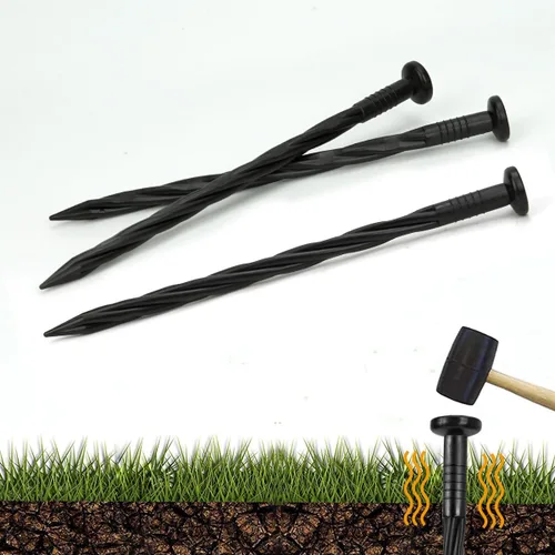 Miniatura 8 de Paquete de 50 estacas de plástico de 8 pulgadas para bordes de paisaje, perfectas para anclar barreras de malezas, bordes de pavimentación, césped