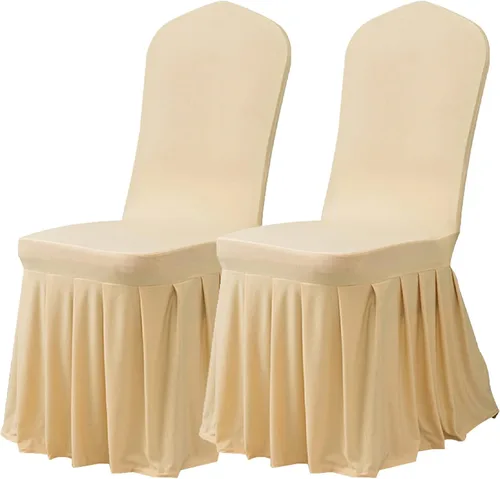Miniatura 39 de Dimatic Juego de 2 fundas elásticas para sillas de comedor, fundas Parsons con falda, de elastano súper ajuste, funda protectora de asiento para Azul