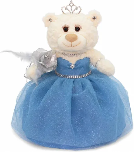 Miniatura 20 de Muñeca de centro de mesa de oso de quinceañera de 12 pulgadas con elegante vestido de tul en capas y soporte ajustable, regalo de decoraciones
