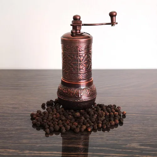 Miniatura 3 de Molinillo de Pimienta - Molinillo Manual de Especias - Molinillo de Hierbas - Molino de Pimienta - Molinillo de Granos de Café (Marrón Envejecido)