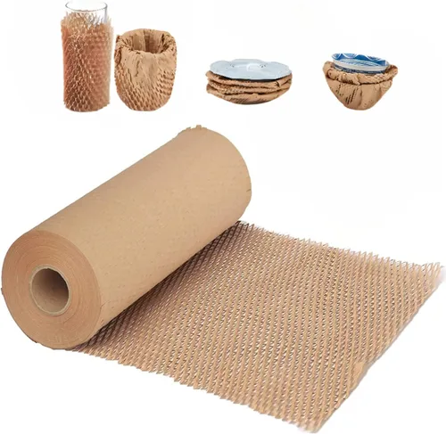 Papel de embalaje de panal de abeja, rollo de papel de envoltura de burbujas de panal de abeja de 15 x 230 pies para envíos en movimiento,