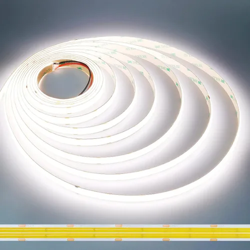 Miniatura 15 de JOYLIT Tira de luces LED COB de 24 V, 16.4 pies, 3000 K, blanco cálido, 550 lm/ft, súper brillante, CRI 95+, UL Premium, 2400 LED, cinta adhesiva