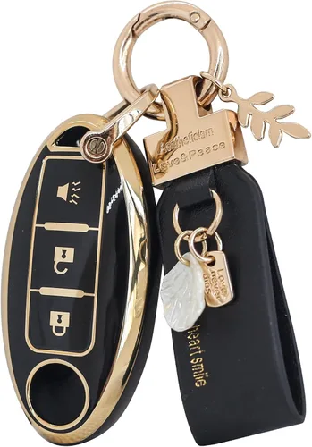 Miniatura 10 de Funda para llavero Nissan de 3 botones, funda inteligente para Altima Rogue Murano Pathfinder, carcasas de llaves con llavero, accesorios