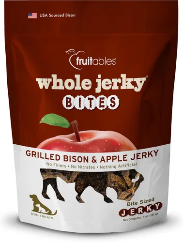 Fruitables Golosinas para perros – Bocadillos enteros – Bisonte a la parrilla y golosinas para perros – Golosinas saludables para perros – 5 onzas