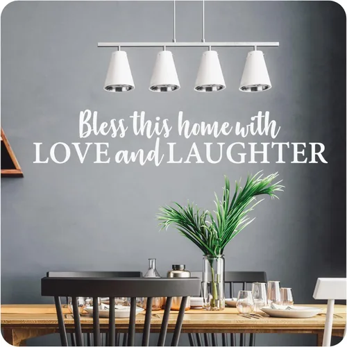 Miniatura 8 de My Vinyl Story - Bless This Home with Love and Laughter Wall Decal - Family Sticker Quote, Bible Verse Vinyl Word Art Decor for Living Room