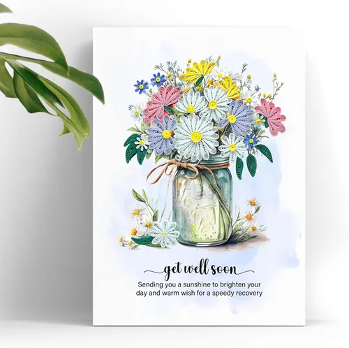 Miniatura 4 de Tarjeta de felicitación Get Well Soon, tarjeta de flores para recuperarse pronto, tarjeta de recuperación rápida, tarjeta de sentirse mejor, tarjeta