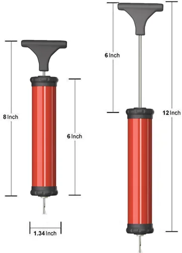 Miniatura 2 de DDUO Bomba de bola portátil, kit de inflador de bomba de aire con aguja, boquilla, manguera de extensión para baloncesto, fútbol, voleibol, rugby