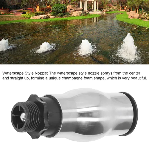 Miniatura 6 de AYNEFY Boquilla de fuente, acero inoxidable 304 rociador de agua de estanque rociador de agua boquilla de fuente de agua G1 rosca macho espuma