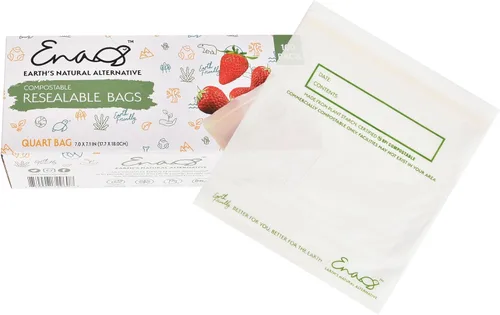 Miniatura 11 de Bolsas de almacenamiento de alimentos 100% compostables [Paquete de 150 aperitivos] Bolsas ecológicas para congelador, bolsas resellables