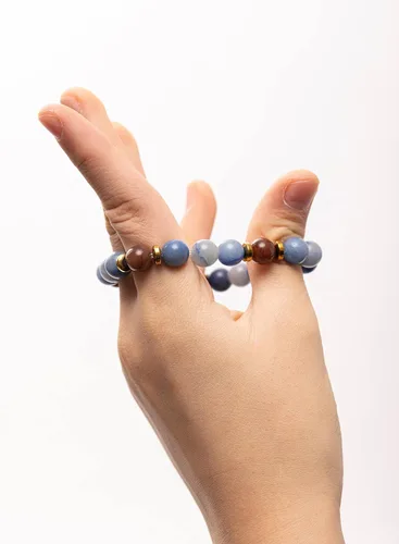 Miniatura 4 de Pulseras de cristal con cuentas de Charka para mujer, hechas a mano con aventurina verde de 0.315 pulgadas (0.315 in), pulseras de piedra de cristal