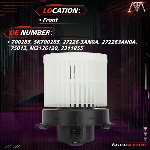 Miniatura 2 de 700285 Conjunto de motor de ventilador HVAC con jaula de ventilador para Nissan 2012 2013 2014 2015 2016 2017 2018 2019 Versa, para Versa Note