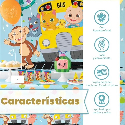 Miniatura 6 de CoComelon - Suministros para fiestas de cumpleaños de CoComelon Fondo de CoComelon Decoración de fiesta CoComelon para niñas y niños 1er 2do