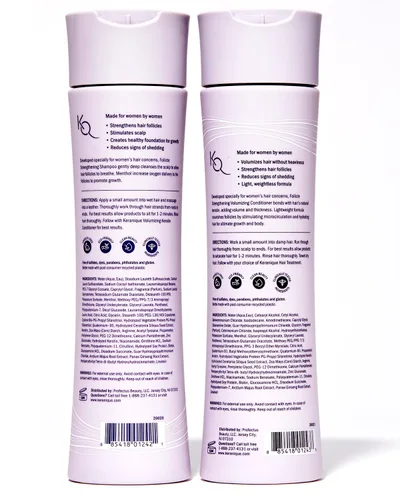 Miniatura 9 de Keranique Juego de champú y acondicionador voluminizador para reparación y crecimiento del cabello con biotina y queratina para mujeres, fórmula