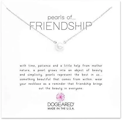 Miniatura 2 de Dogeared Collar de perlas blancas de perlas de la amistad, plata de ley, 16 pulgadas, Perla, Perla