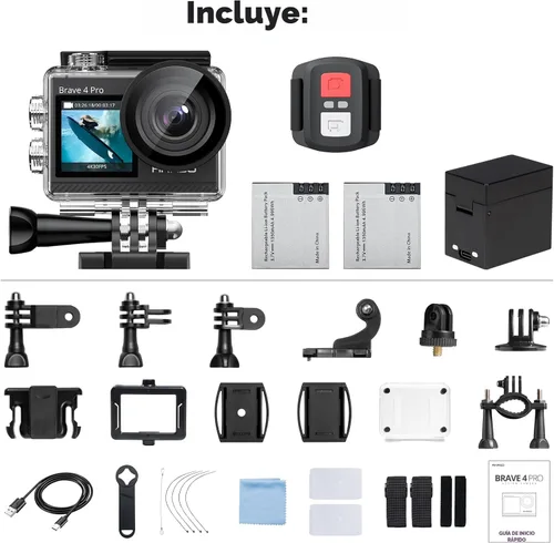 Miniatura 9 de AKASO Brave 4 Pro 4K30FPS Cámara de Acción - Videocámara Subacuática de 131 pies Cámara Impermeable con Pantalla Táctil EIS Avanzado Control Remoto