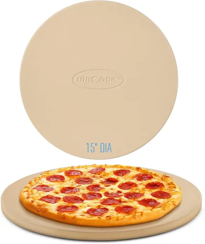 Miniatura 10 de UNICOOK - Piedra redonda para hornear pizza, 10", 12", 14", 15", 16", para horno y parrilla