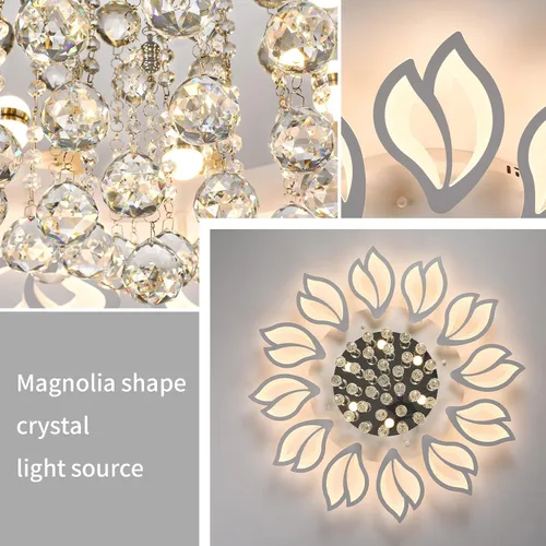 Miniatura 7 de Tioolo Lámpara de techo moderna, lámpara de techo LED regulable, lámpara de araña en forma de flor de 12 cabezales con control remoto, accesorio