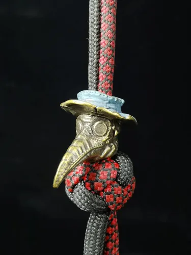 Miniatura 2 de Retro latón Plague Doctor edc perlas llavero DIY accesorios cuentas de paracord